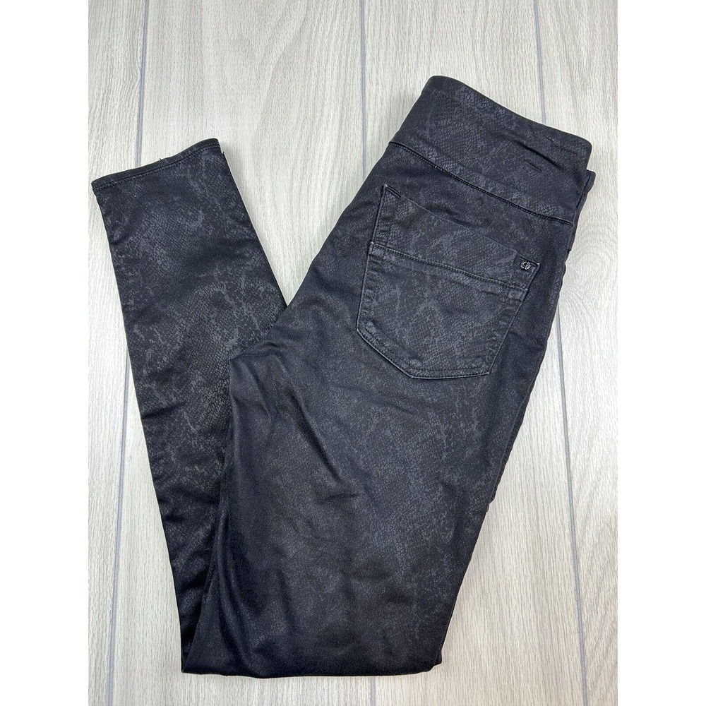 Rock & Republic Denim Rx Black Print Fever Pull On Legging Mid Rise Womens 8